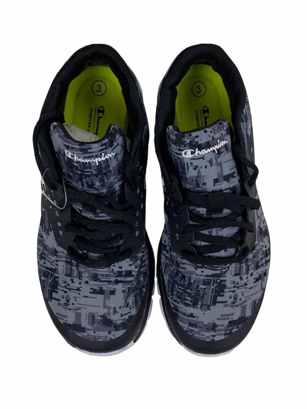 Champion Boys Black Gray Active Sneakers Size 3